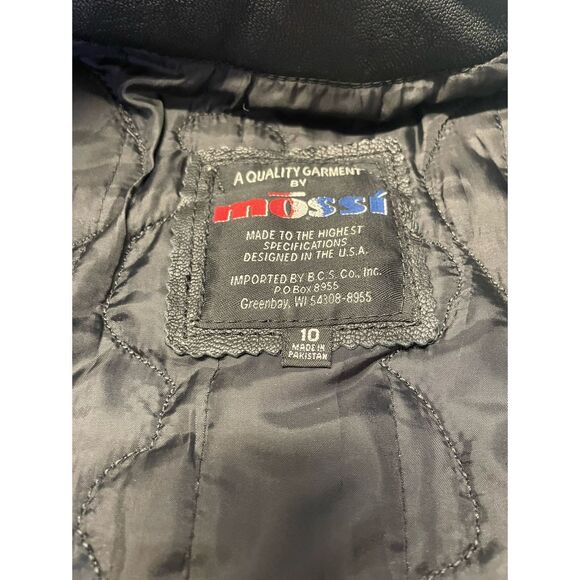 Mossi Genuine Leather Moto Bomber Jacket Sz. 10 - Picture 12 of 12